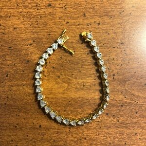 Lenox Gold and Silver Tennis Bracelet with Prong-Set Stones